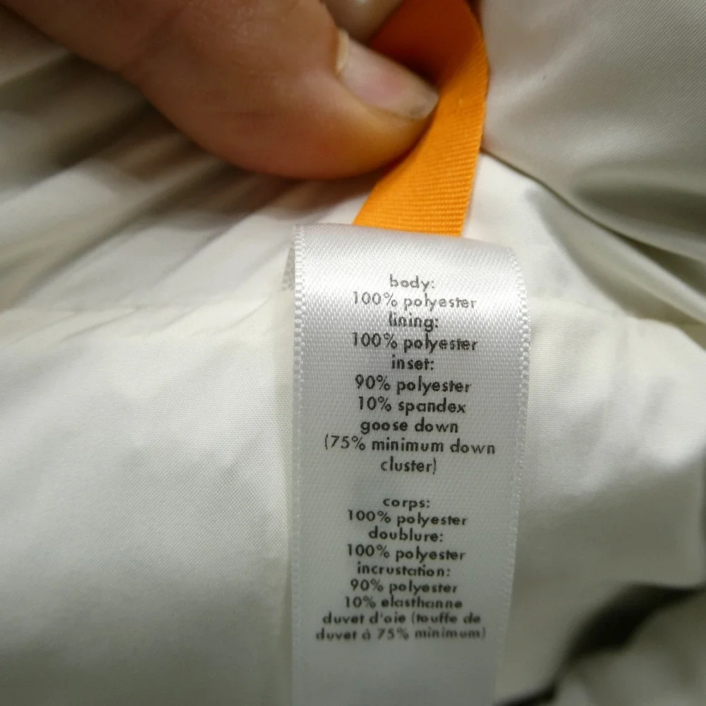Lucy Vest Womens‎ Small White Full Zip Quilted Goose Down Sleeveless Puffer